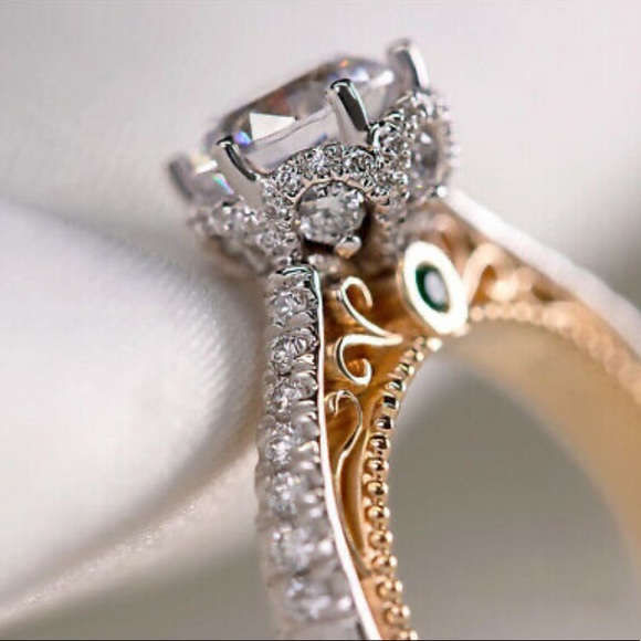 NWT TWO TONES 925 sterling silver/18k gold plated Ring - Picture 2 of 5